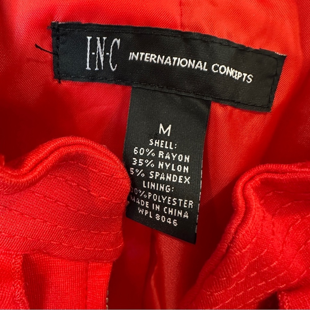 INC Red Ruffled Front Zip Jacket‎ M - Picture 5 of 10